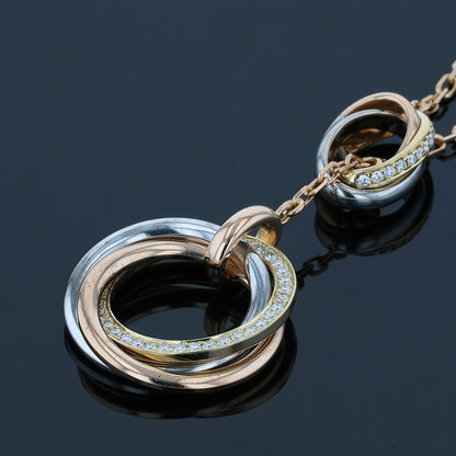 Cartier Trinity three tones gold and diamonds necklace