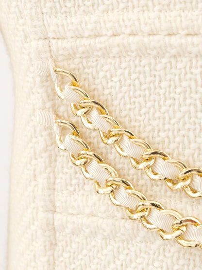 Excellent Luisa Spagnoli White Textured Coat Size L