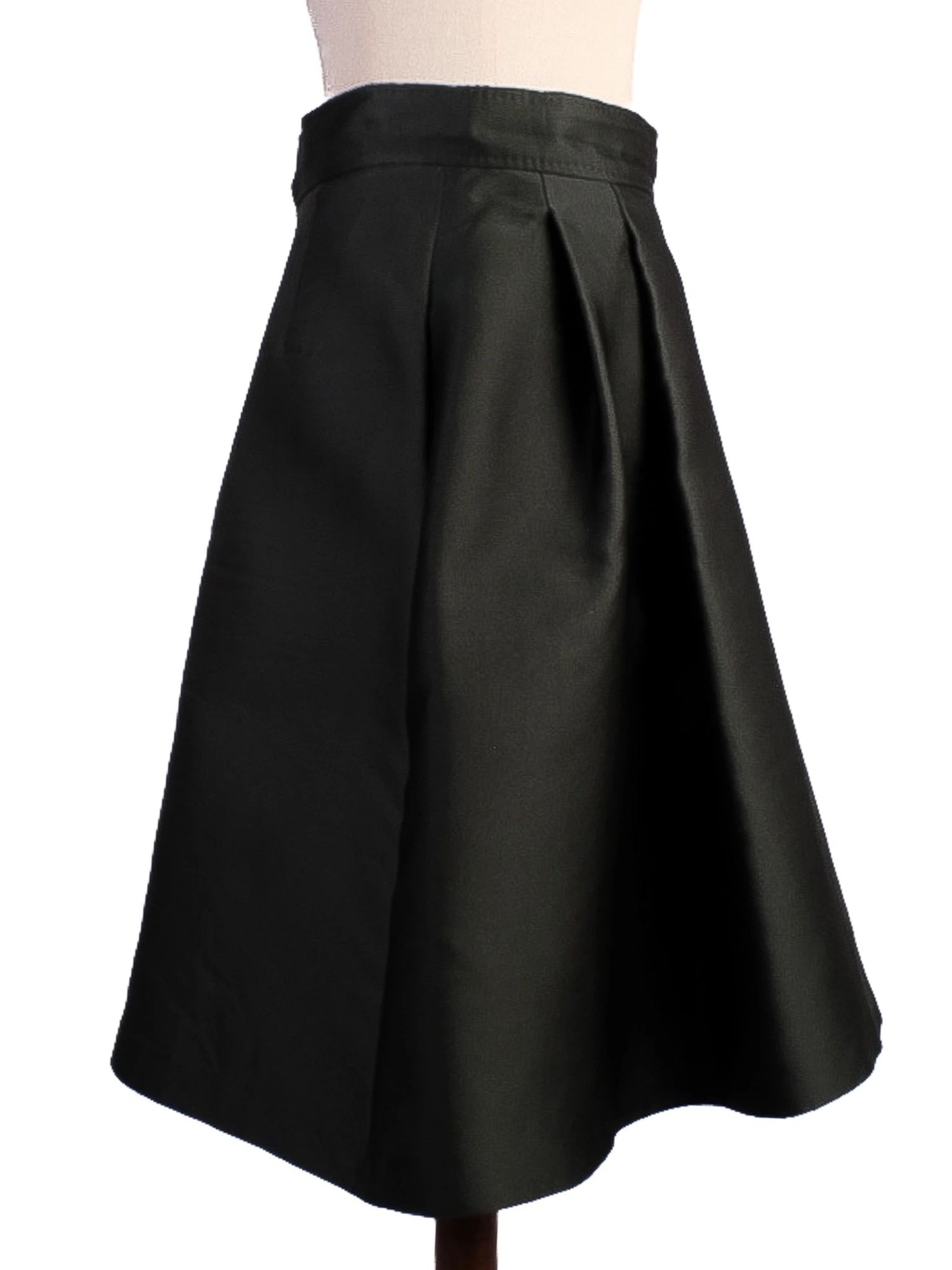 Excellent Max Mara Green Silk A-Line Skirt Size S Made in Italy