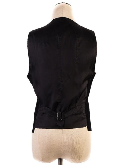 Excellent J.Lindeberg Blue Wool Button-Up Vest with Buckle