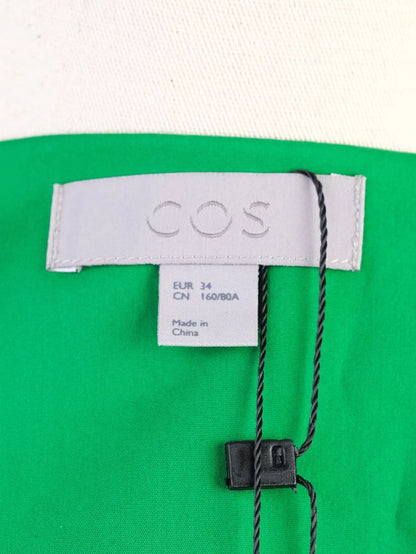 Excellent COS Green Nylon Wrap Dress Size XS with Tie Waist