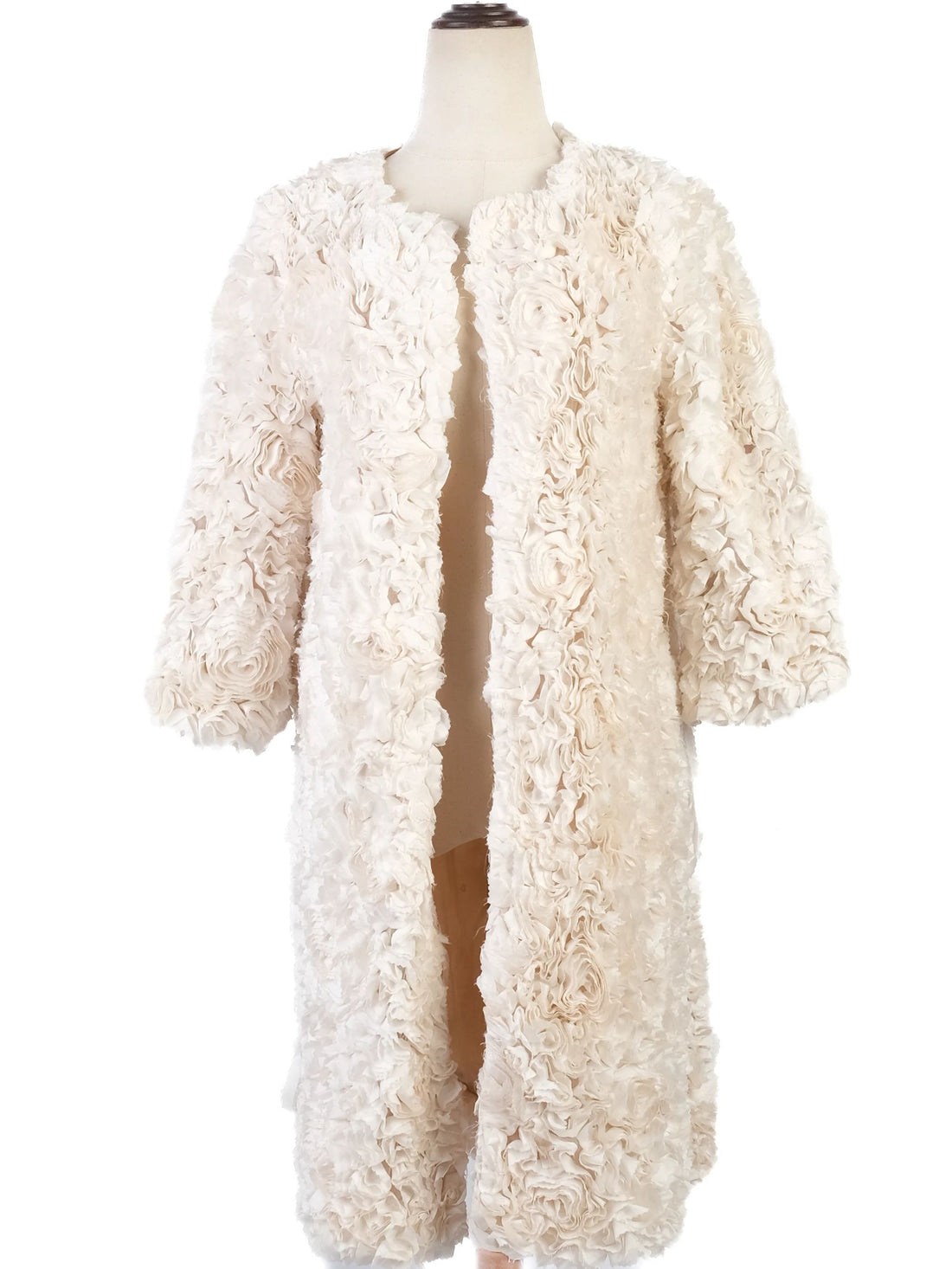 P.A.R.O.S.H. Excellent Condition Silk Textured Coat Size S White