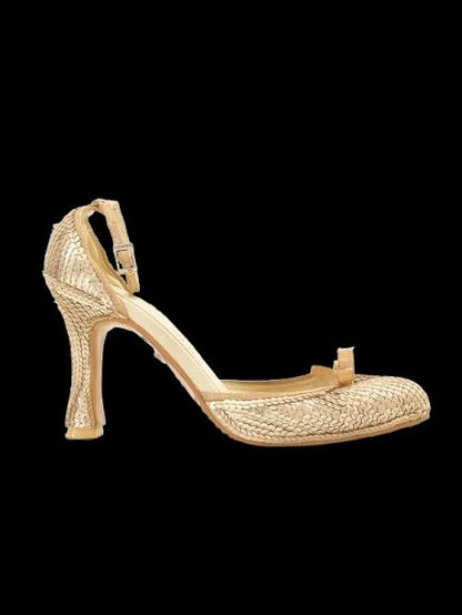 Excellent TWINSET Yellow Leather High-Heeled Shoes Size 38