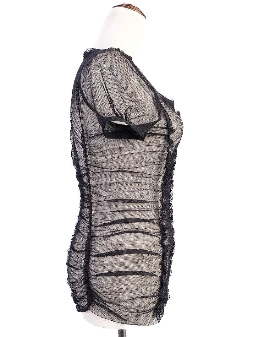 Excellent Philosophy di Alberta Ferretti Black Sheer Top Size M