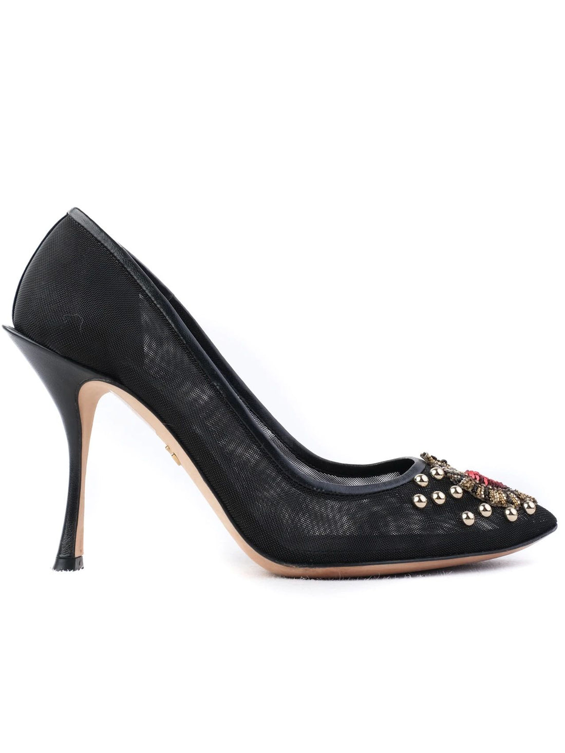 Excellent Dolce Gabbana Black High Heeled Shoes with Embellishments
