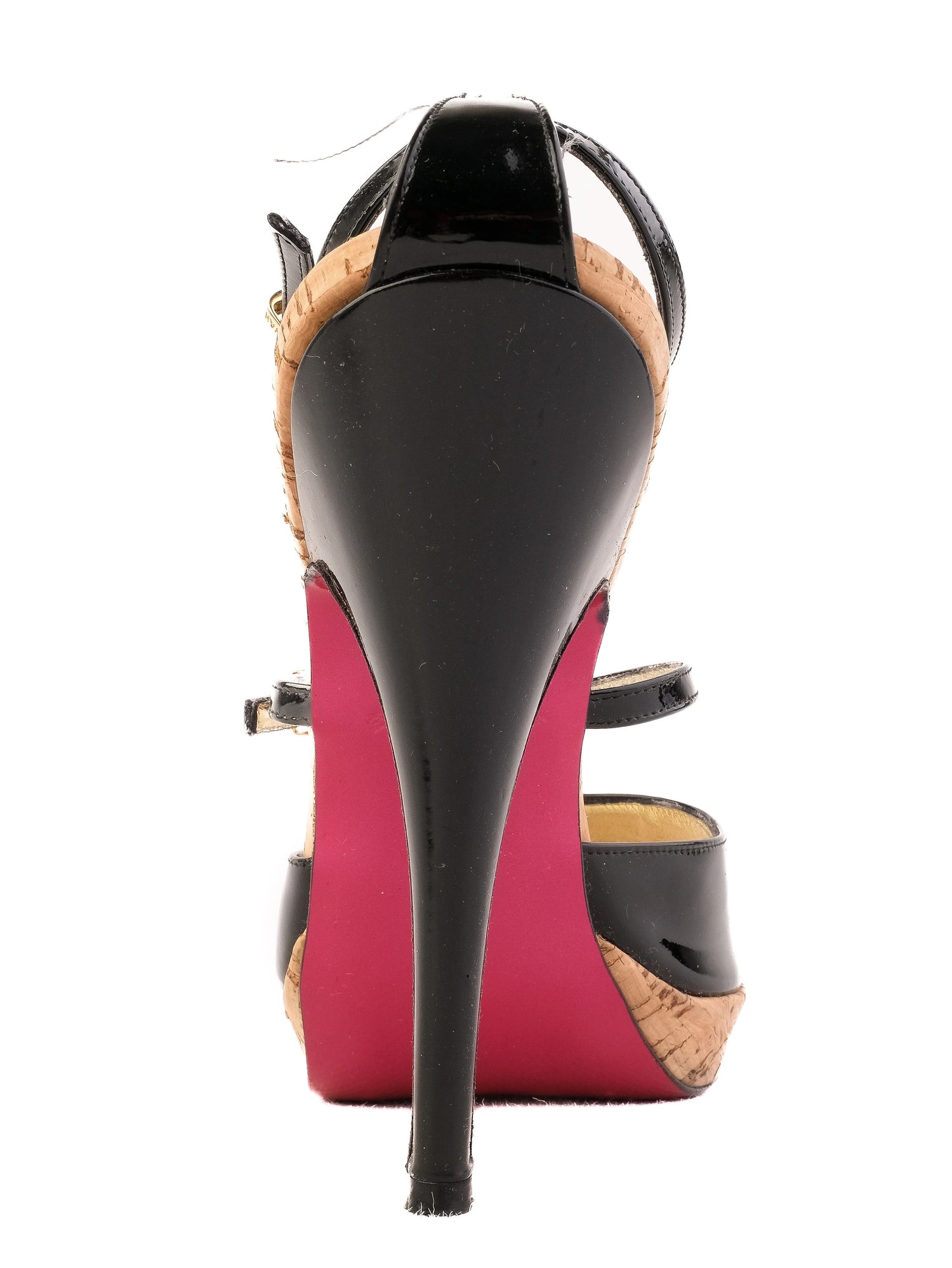 Excellent Luciano Padovan Black Leather High-Heeled Sandals Size 38.5
