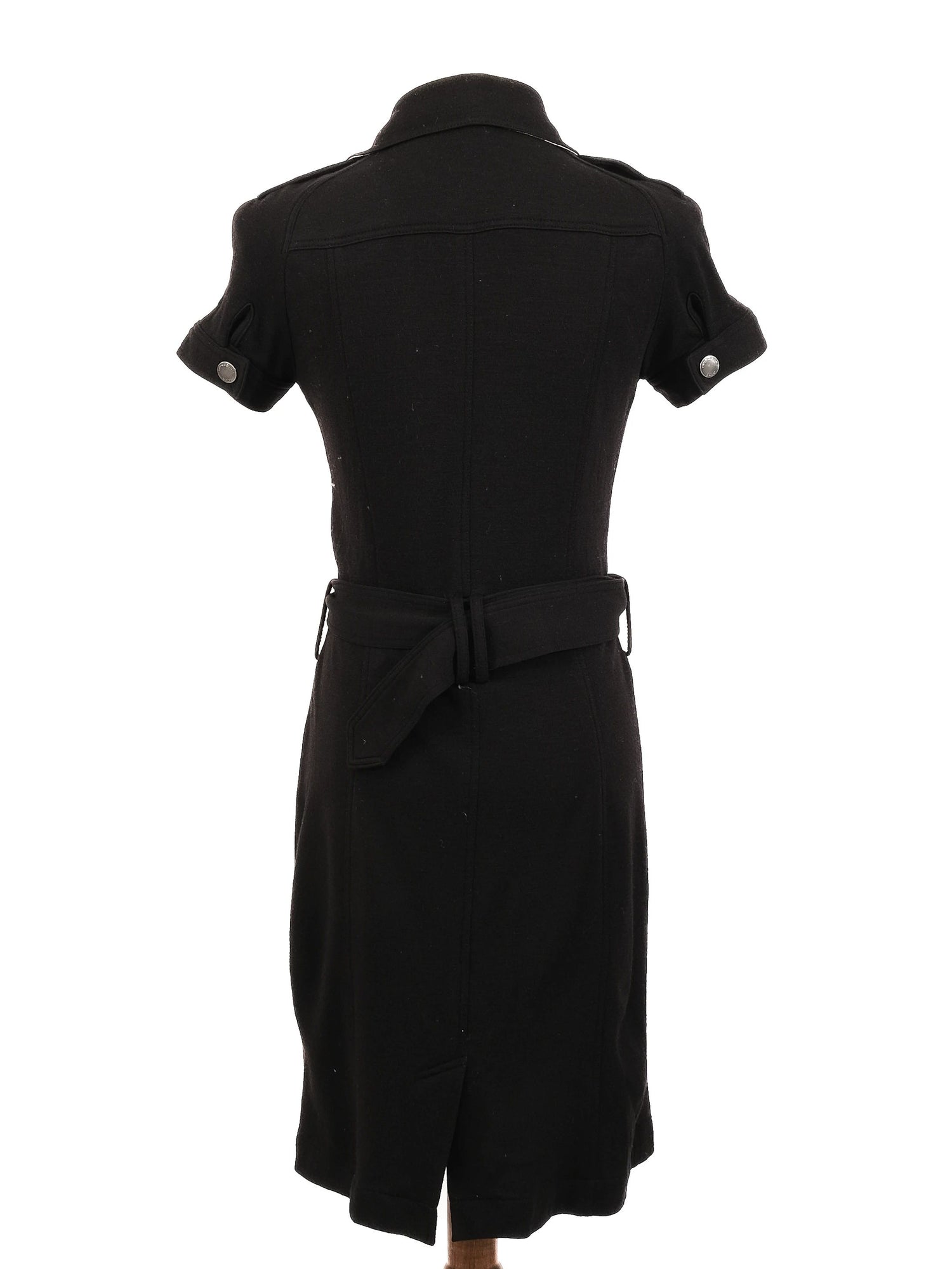 Excellent Burberry Black Wool Dress Size S with Zipper Details