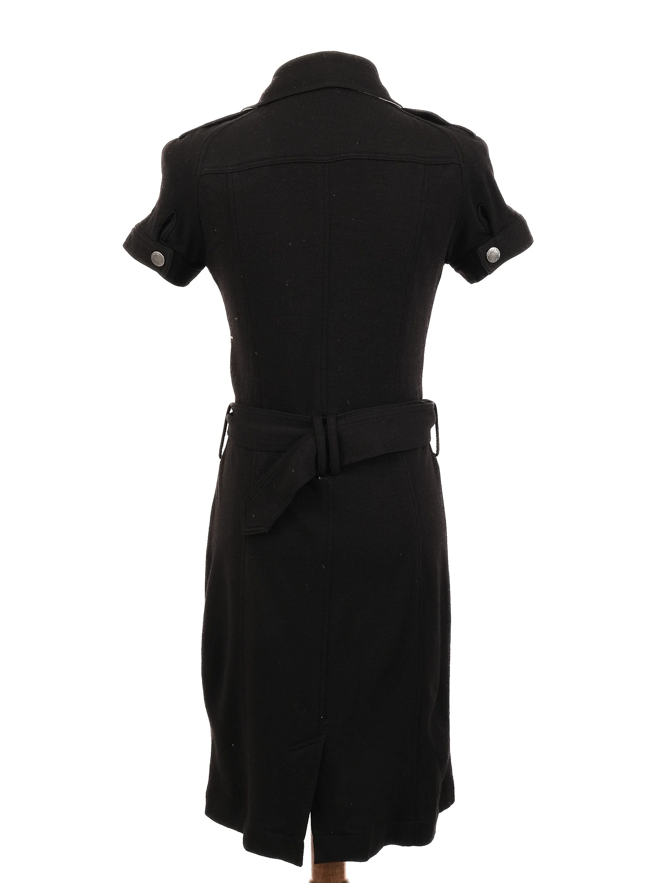 Excellent Burberry Black Wool Dress Size S with Zipper Details
