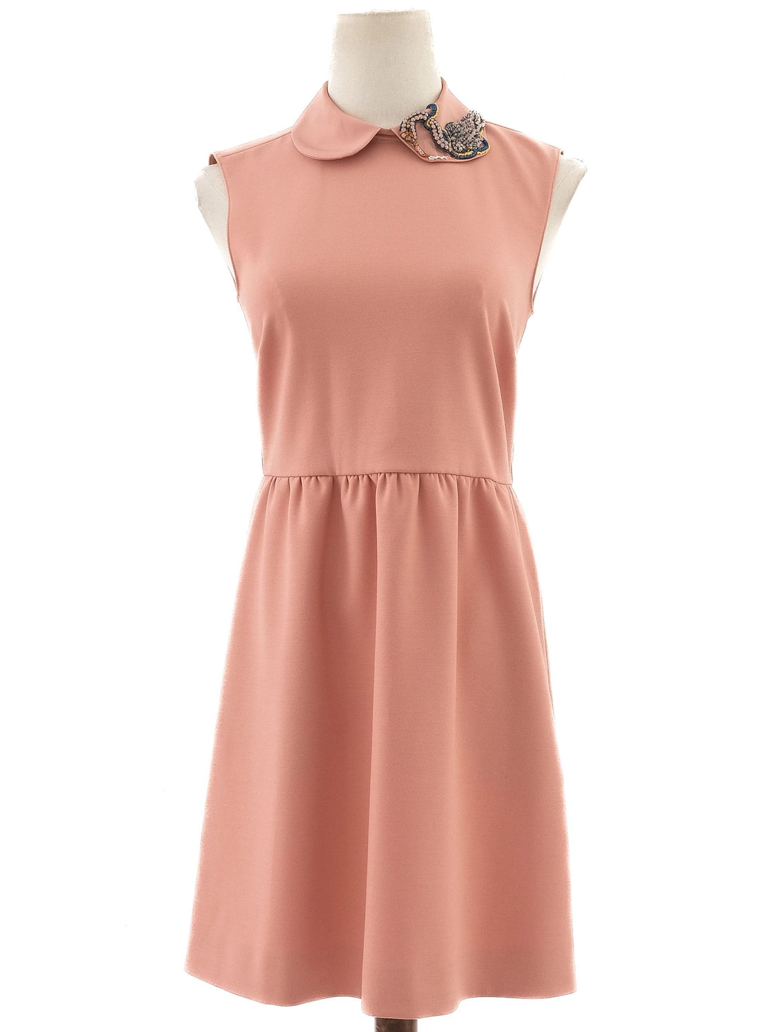Perfect Red Valentino Pink Sleeveless Dress Size S with Peter Pan Collar