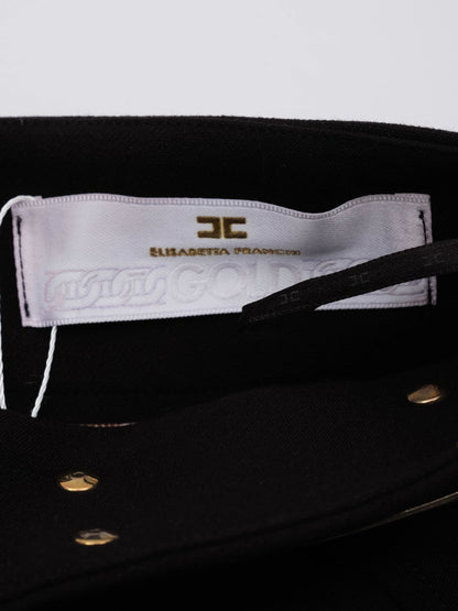 Excellent Elisabetta Franchi Black Viscose Skirt Size M