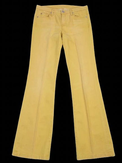 Excellent 7 For All Mankind Yellow Flared Jeans Size M Women