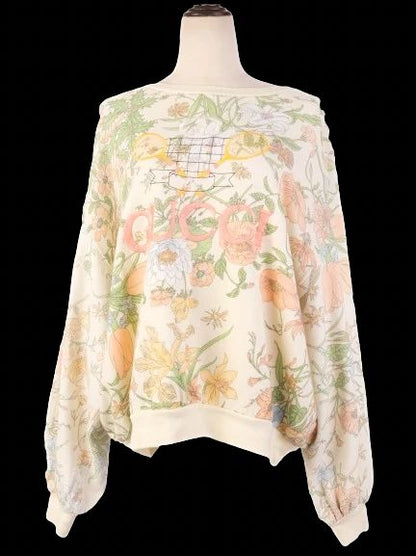 Excellent Gucci Floral Sweatshirt Cream Floral Print Women&