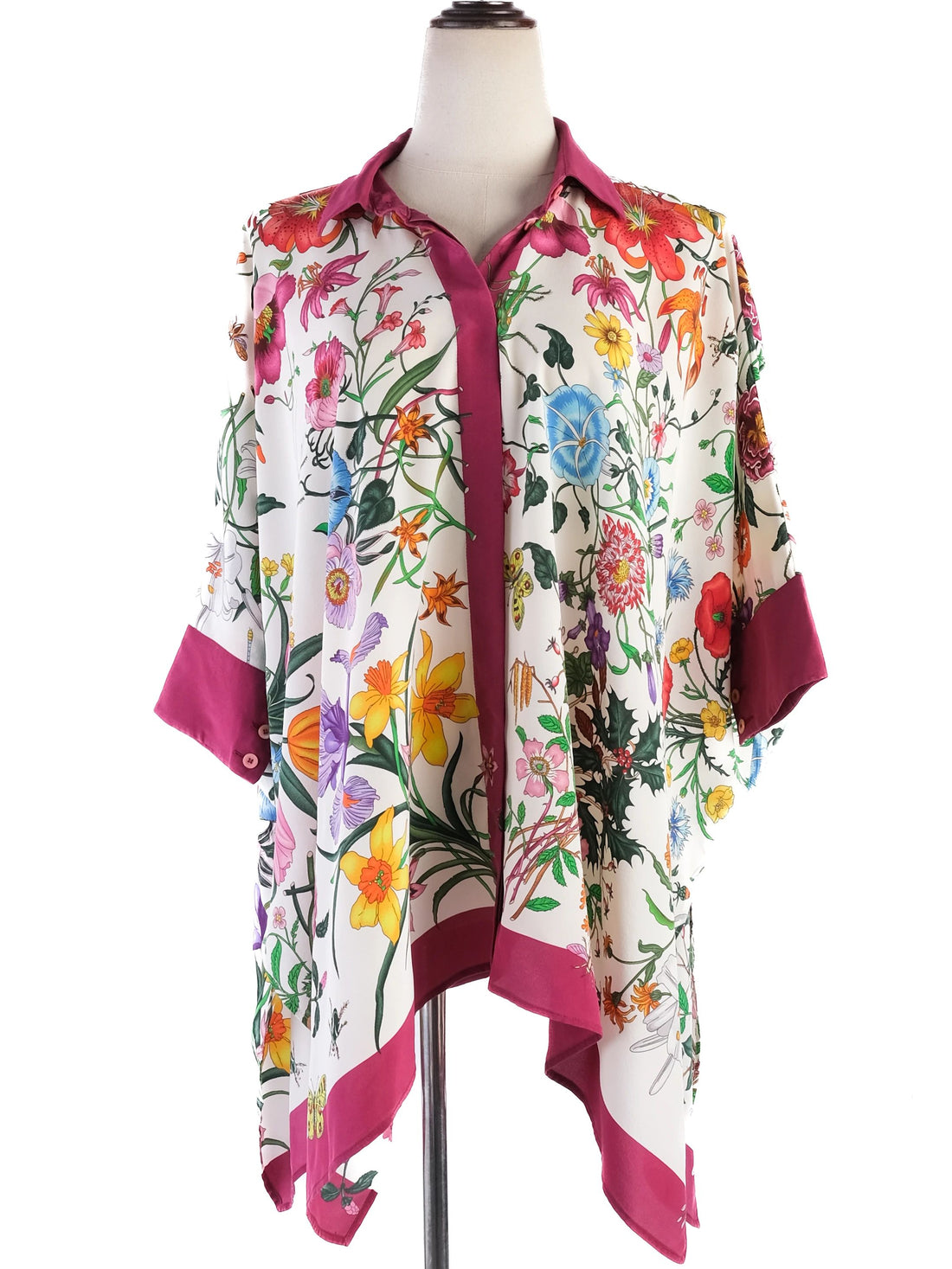 Gucci Floral Blouse Multicolored Silk Size S Excellent Condition