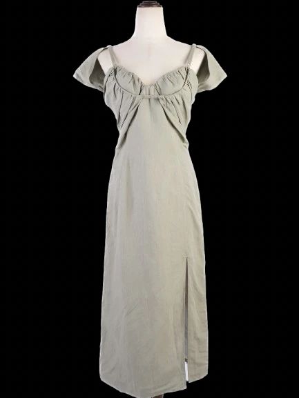Excellent Jacquemus Green Off-Shoulder Dress Size M Viscose
