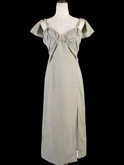 Excellent Jacquemus Green Off-Shoulder Dress Size M Viscose
