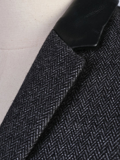 Excellent Zadig&amp;Voltaire Gray Wool Blazer with Black Collar Size N/A