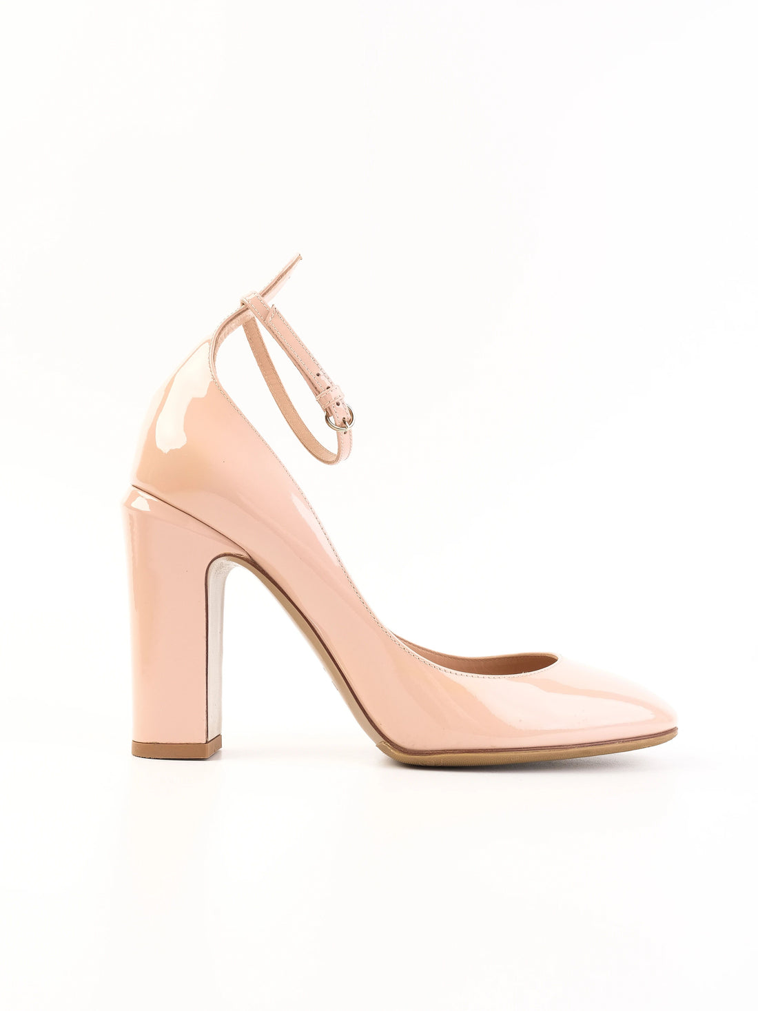 Excellent Valentino Pink Leather High Heels Size 38.5 with Ankle Strap