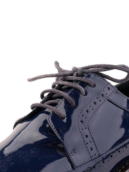 NEW Giorgio Fabiani Blue Patent Leather Lace-Up Shoes Size 36
