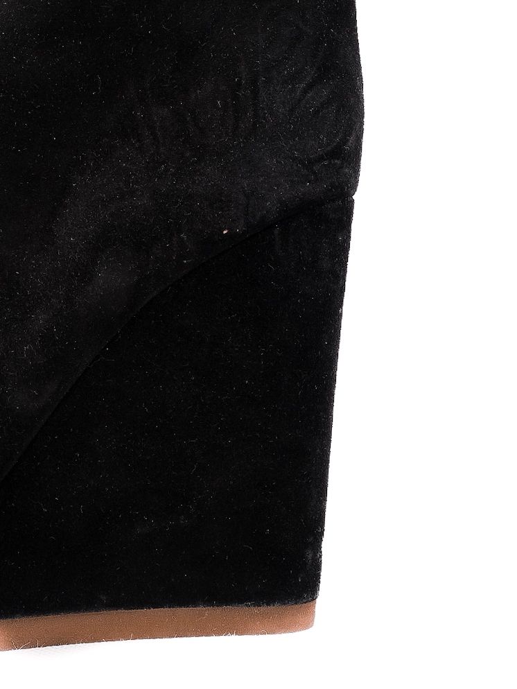 Jil Sander Black Genuine Suede Wedge Boots Size 37 Perfect Condition