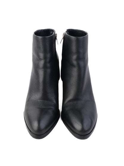 Excellent Alexander Wang Black Leather Ankle Boots Size 37.5