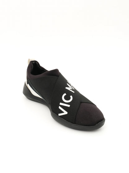 Excellent Vic Matie Black Slip-On Sneakers Size 36 Fabric