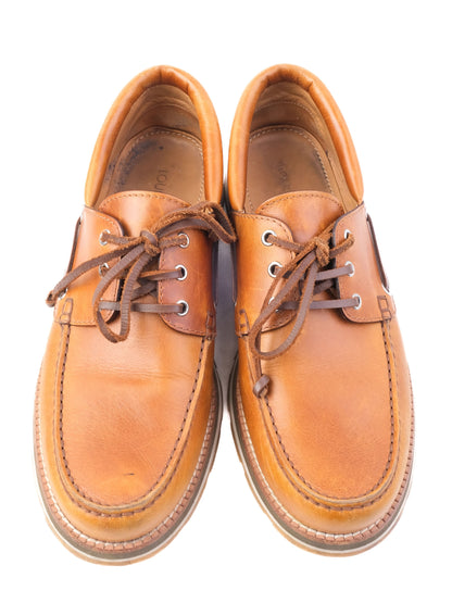 Excellent Louis Vuitton MenÕs Boat Shoe Orange Leather Size 43