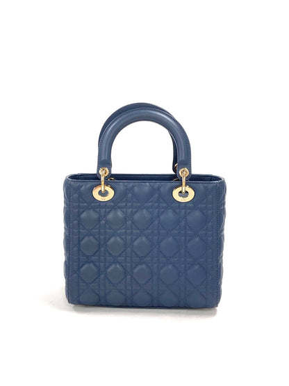 Dior Medium Lady Dior Blue,Leather WSS