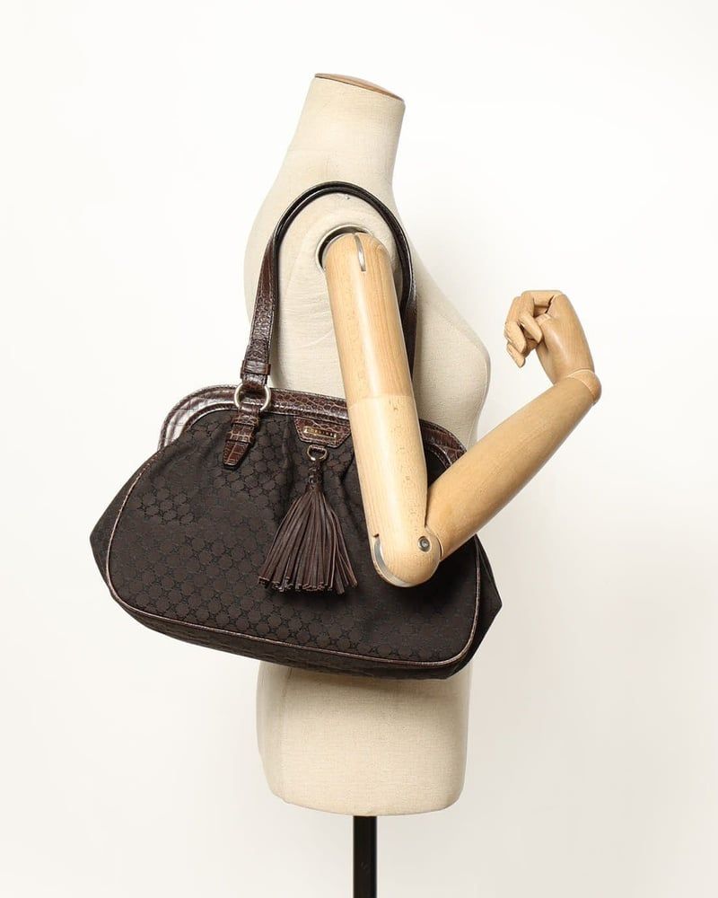 Celine Triomphe Croc Tassel Bag