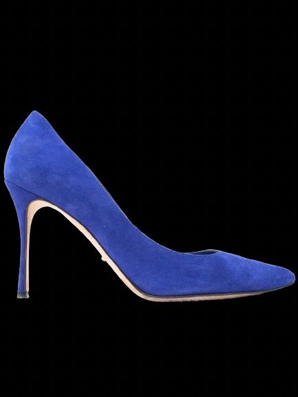 Excellent Sergio Rossi Blue Genuine Suede High-Heeled Shoes Size 39