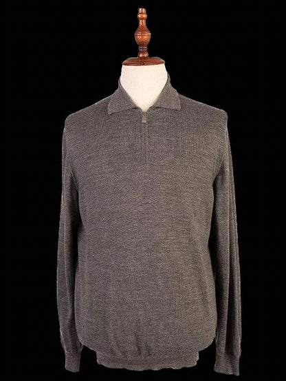 Excellent Fedeli Gray Wool Long-Sleeved Sweater Size L