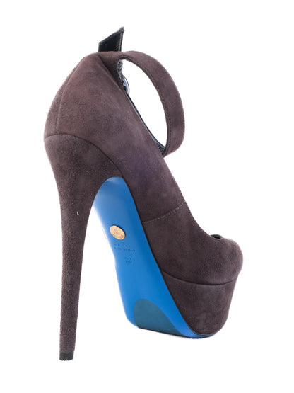 Excellent Easy by Loriblu Gray Leather High-Heeled Pump Size 39
