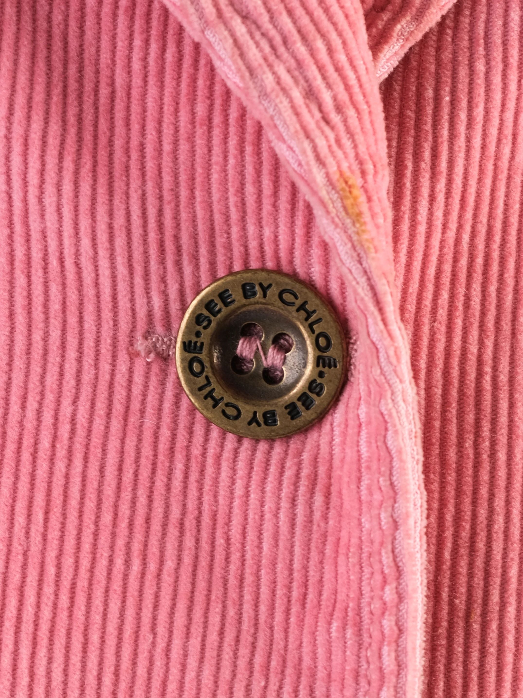 Excellent See by Chloe Pink Corduroy Blazer Size N/A