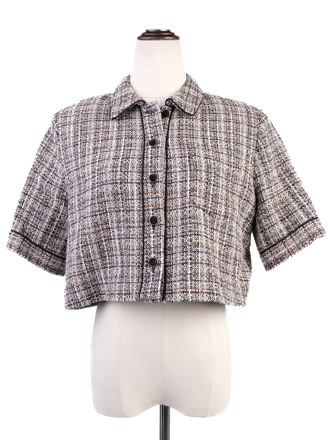 Excellent Sandro Plaid Jacket Multicolor Polyester Women Size S