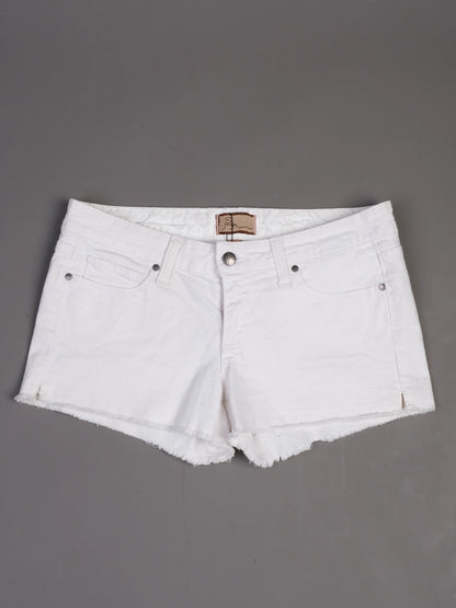 Excellent Paige White Denim Shorts Size M - Premium Quality