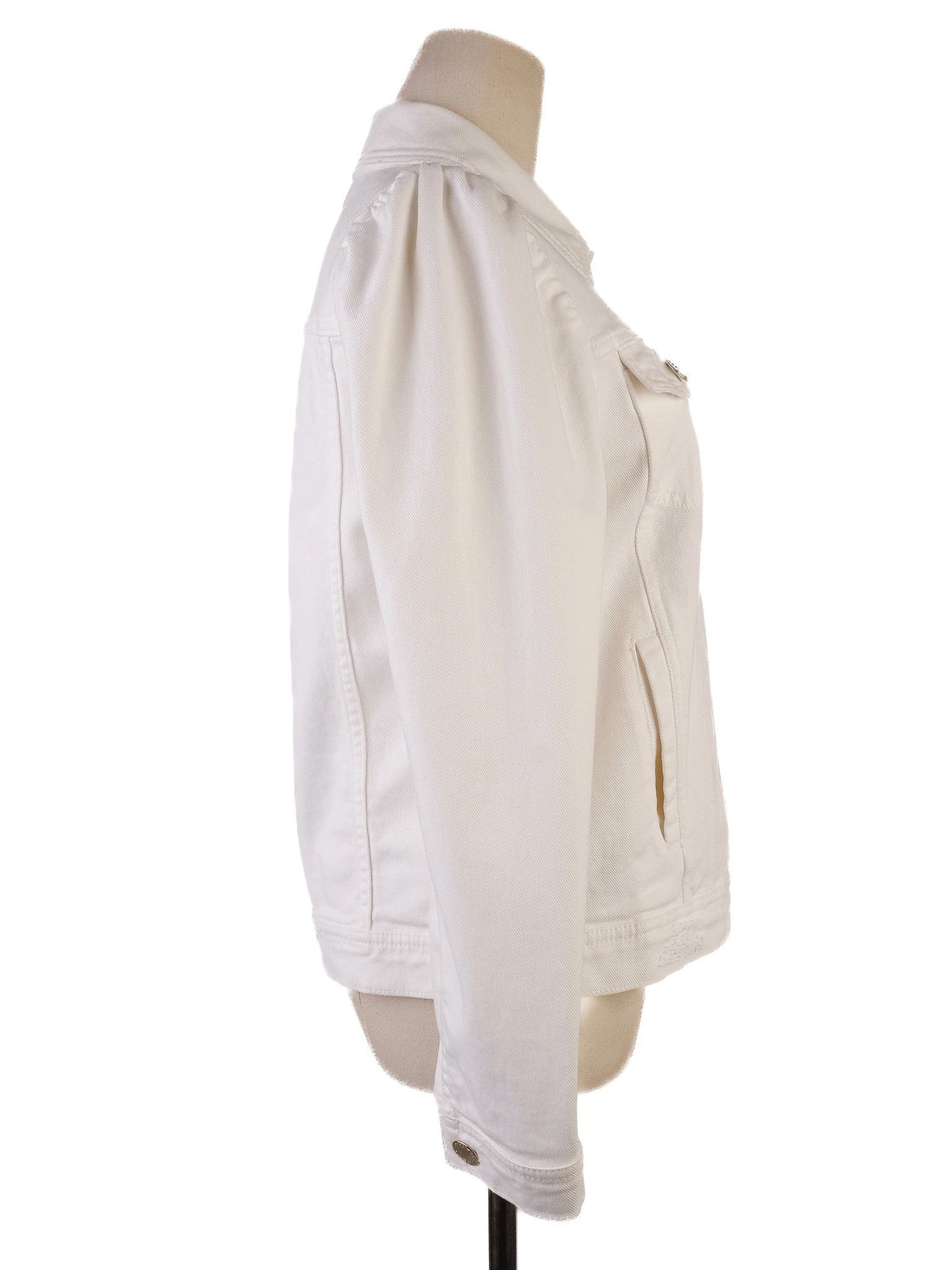 Excellent Pinko White Cotton Denim Jacket Size S Women