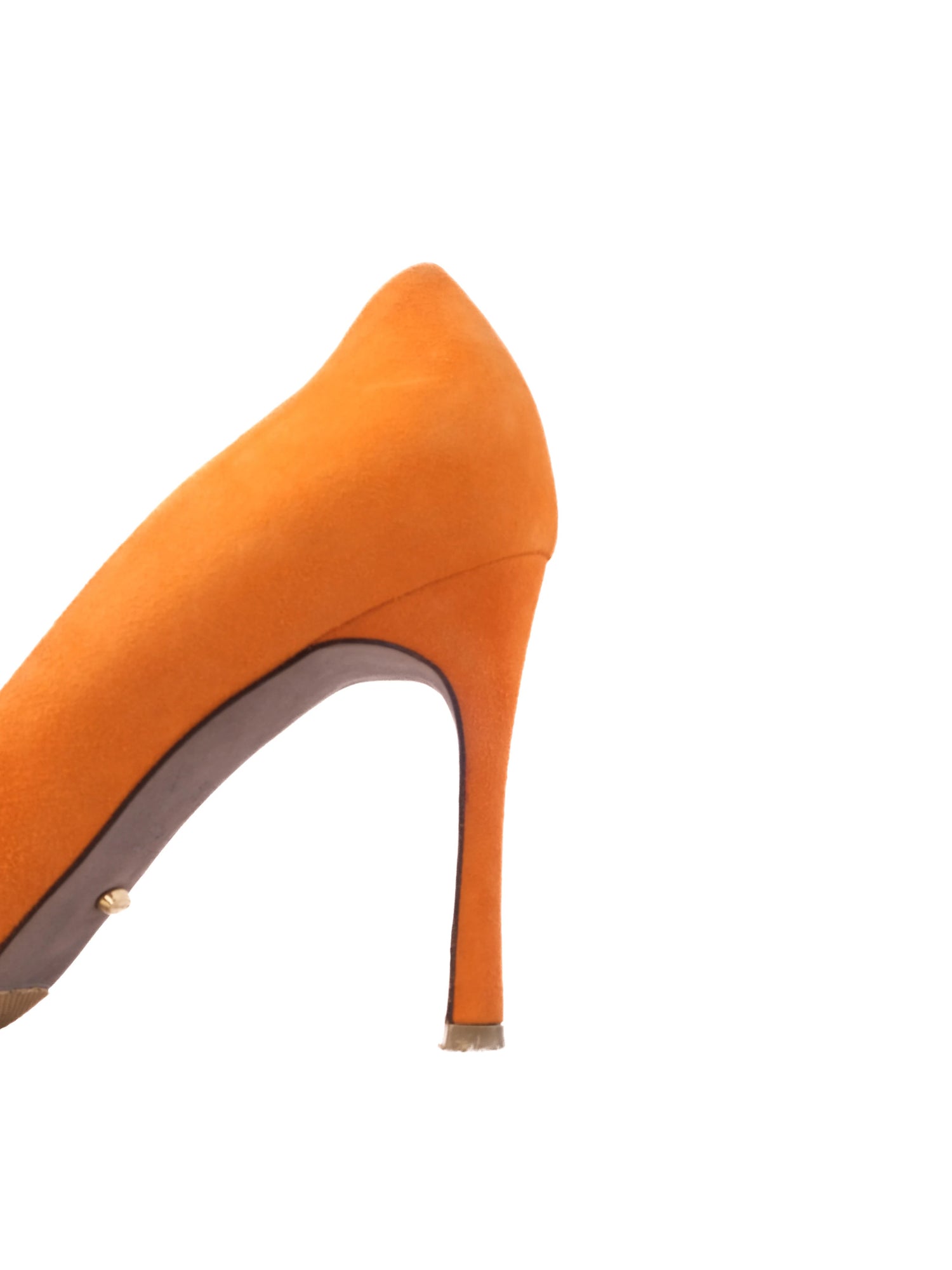 Excellent Sergio Rossi Orange Leather Stiletto Heels Size 39.5