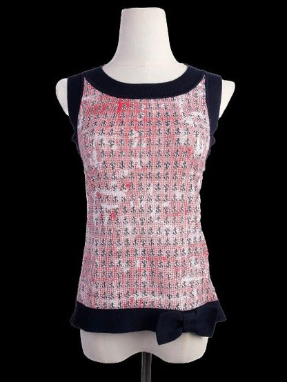 Excellent Red Valentino Sleeveless Top XS Combined Cotton Anchor Design