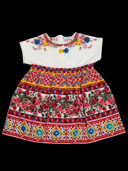 Good Dolce Gabbana Kids Dress White Floral Embroidery Size N/A