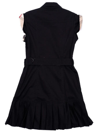Excellent Burberry Black Cotton Sleeveless Trench Dress Size 10 for Kids