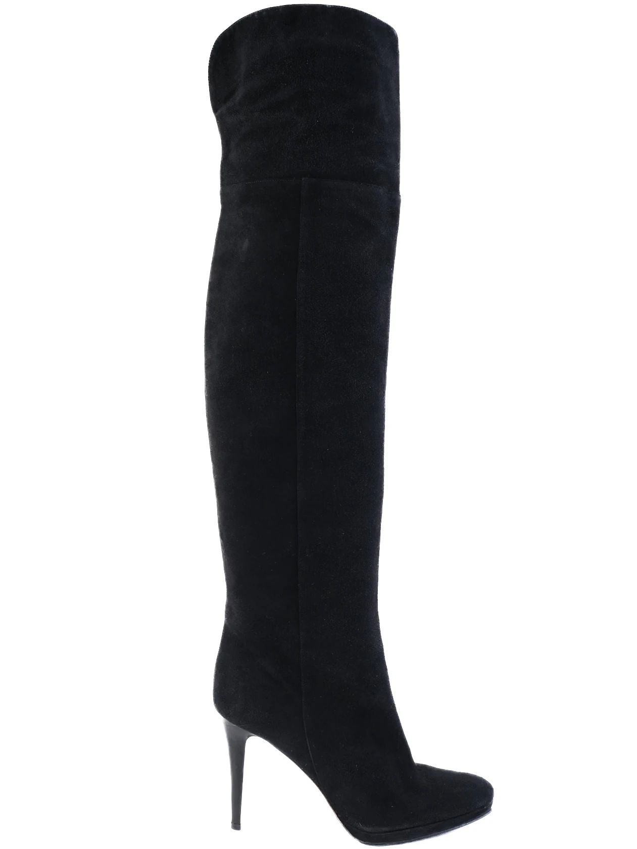 Jimmy Choo Black Suede Over-the-Knee Stiletto Boots Size 39.5