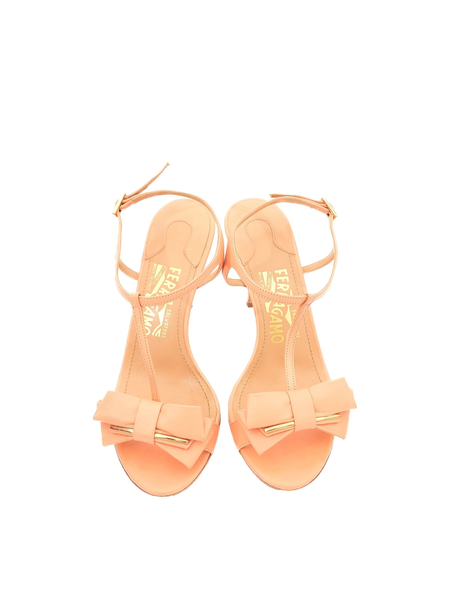 Excellent Salvatore Ferragamo Pink Leather High-Heeled Sandals Size 35