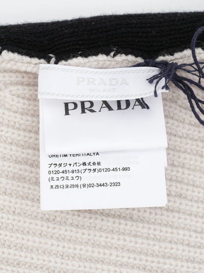 NEW Prada Gray Wool Kids Beanie and Scarf Set Size M
