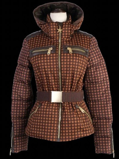 Perfect Goldbergh Brown Padded Jacket with Star Pattern Size M