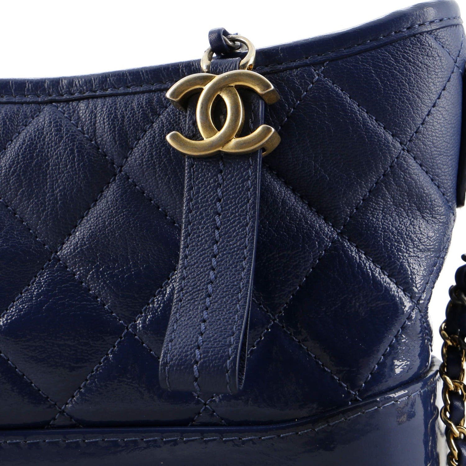 Chanel Gabrielle Hobo Quilted Goatskin And Patent Small
