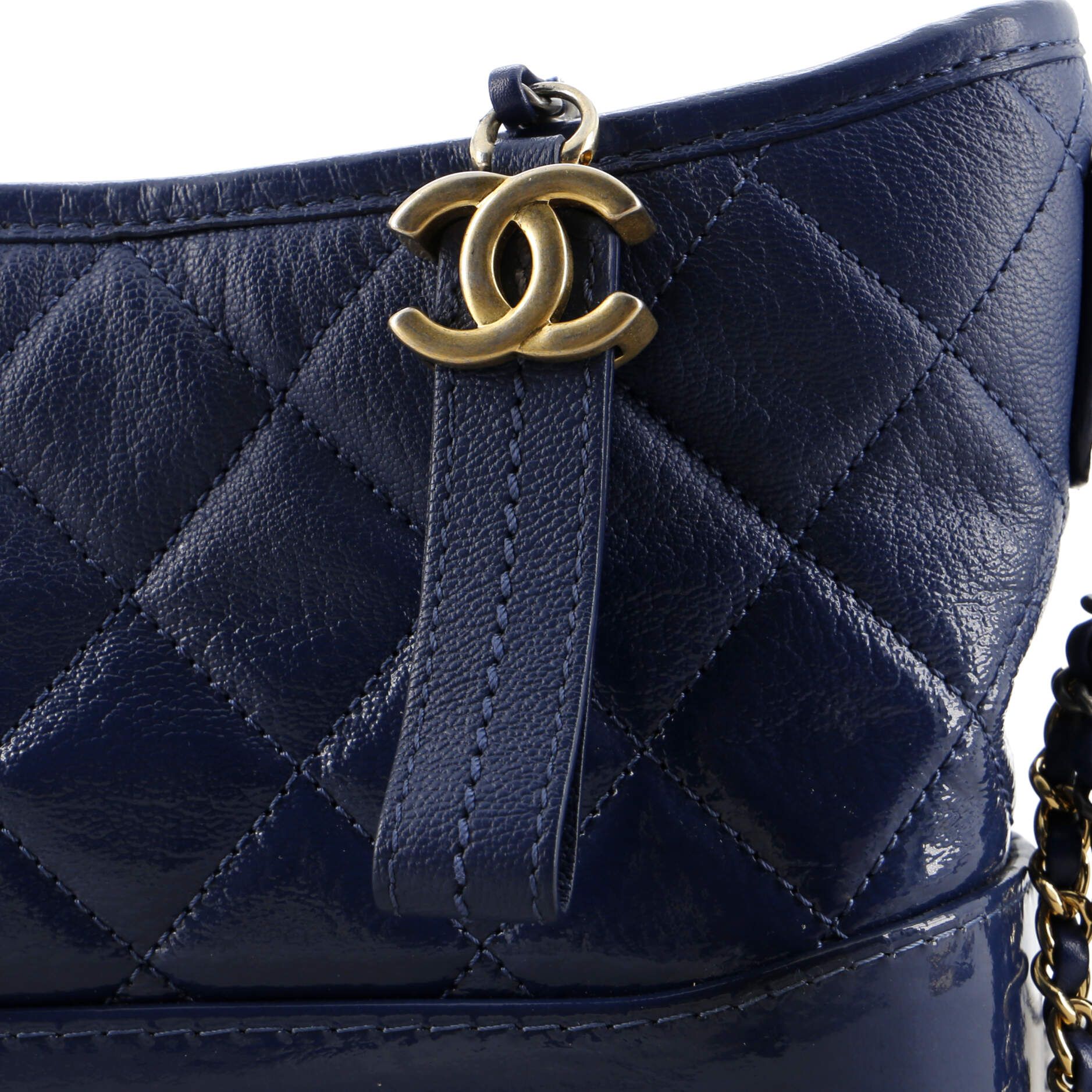Chanel Gabrielle Hobo Quilted Goatskin And Patent Small