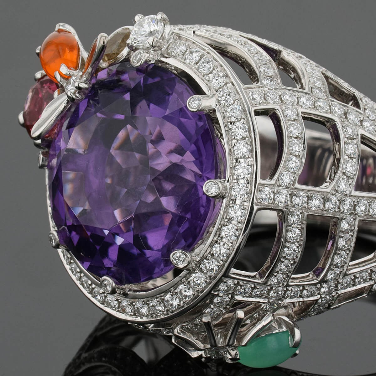 Chaumet Attrape-Moi Si Tu MÕaimes diamonds, opal, amethyst, chrysoprase, citrine and gold ring