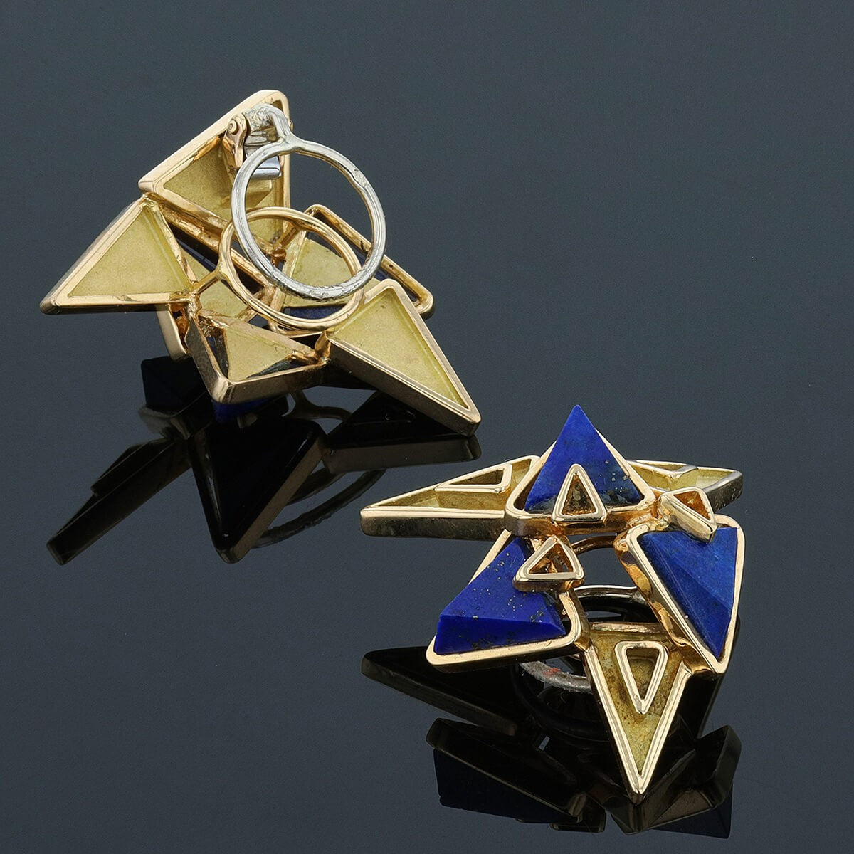 Chaumet gold and lapis lazuli earrings