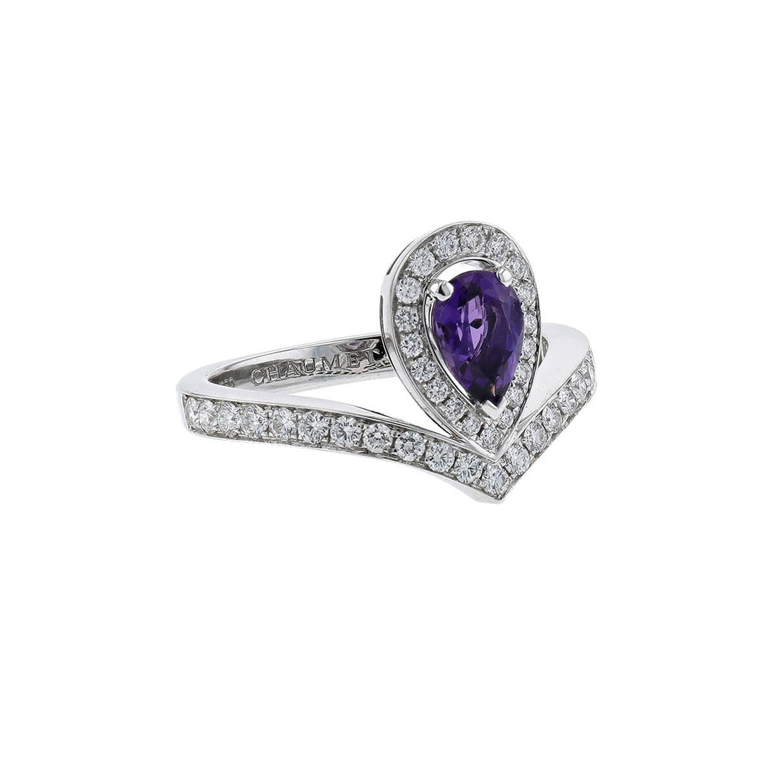 Chaumet JosŽphine Aigrette diamonds, amethyst and gold ring