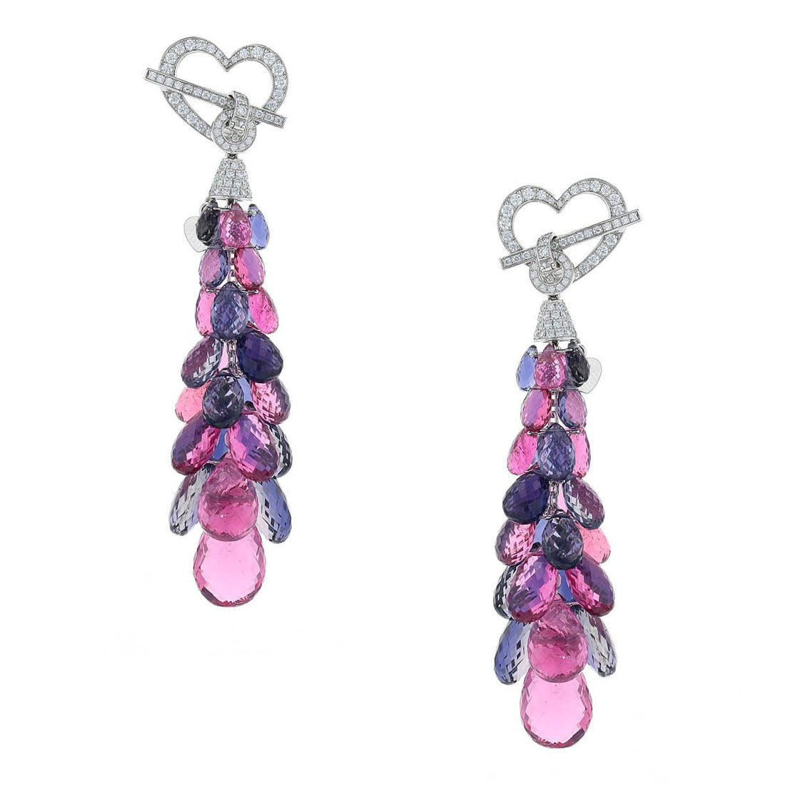 Chopard Copacabana, iolites, rubellites, diamonds and gold earrings