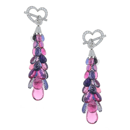 Chopard Copacabana, iolites, rubellites, diamonds and gold earrings
